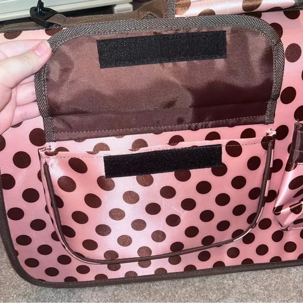 PET LIFE Polkadot Pet Carrier w/ Adjustable Shoulder Strap — AIRLINE APPROVED